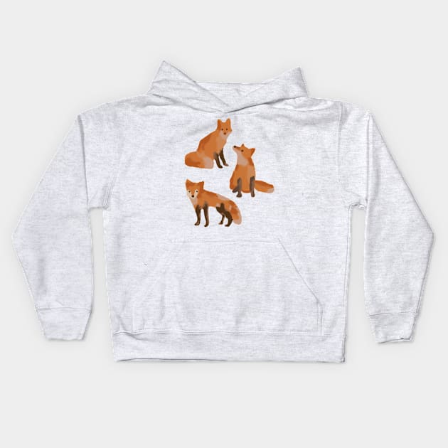 Fox Painting Kids Hoodie by Slightly Unhinged